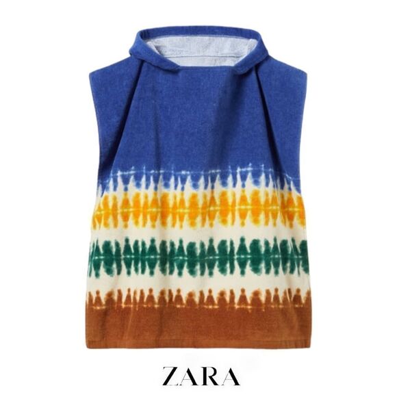 Zara Other - ZARA Kids | Brown / Blue | TIE DYE TERRYCLOTH PONCHO